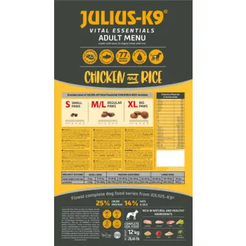 Julius-K9 Vital Essentials Adult Chicken & Rice 12kg