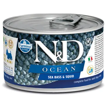 Farmina N&D Ocean Canine Sea Bass & Squid Adult Mini 140g