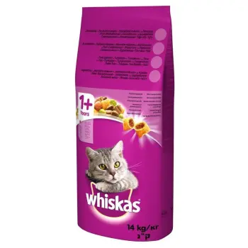 WHISKAS Karma Sucha Dla Kota 1+ Z Wołowiną 14kg