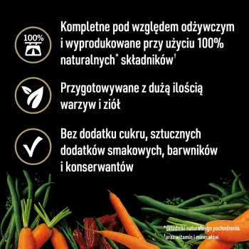 Cesar Natural Goodness Bogata W Wołowinę, Przybrana Marchewką, Fasolką I Ziołami 400g