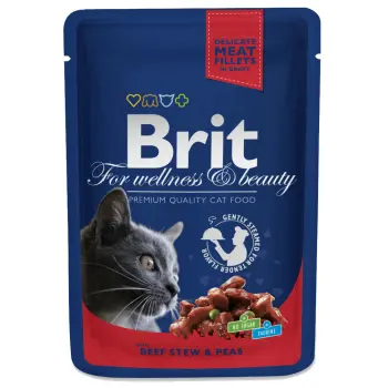 Brit Premium Cat Dla Kotów Dorosłych Z Wołowiną I Groszkiem 100g