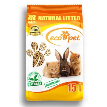 Eco-Pet Gaja Drewniany Żwirek Dla Kota I Ściółka Dla Małych Zwierząt 10kg/15l