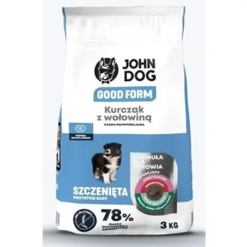 John Dog Good Form Kurczak Z Wołowiną Dla Szczeniąt 3kg