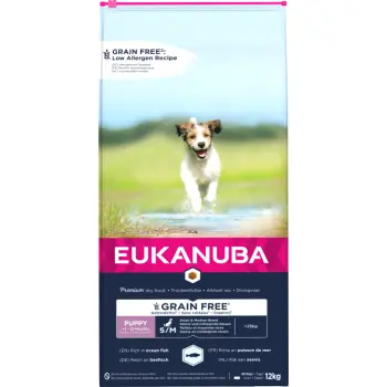 Eukanuba Puppy&Junior Small/Medium Grain Free Łosoś 12kg