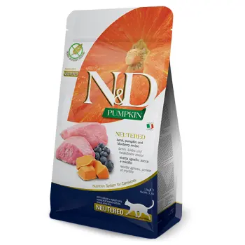 Farmina N&D Pumpkin Feline Lamb & Blueberry Neutered Adult 300g