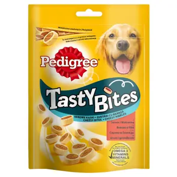 PEDIGREE® Tasty Minis 140g - przysmak dla dorosłych psów, o smaku wołowiny i sera