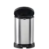 Curver Kosz Na Śmieci Metalizowany Z Pedałem Czarno-Srebrny 20l