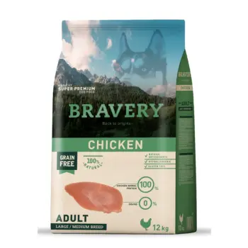 Bravery Grain Free Adult Medium Large Chicken 12kg