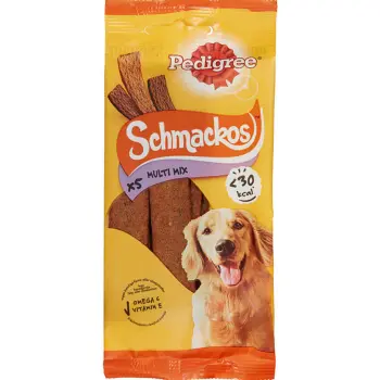 Pedigree Schmackos Multi Mix Przekąska Dla Dorosłych Psów Wszystkich Ras Z Wołowiną, Kurczakiem I Jagnięciną 36g