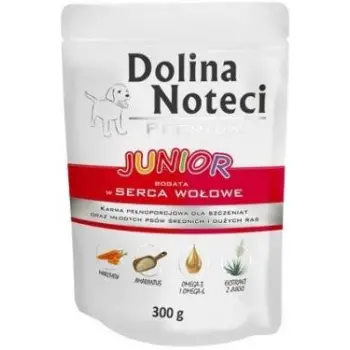 Dolina Noteci Premium Junior Bogata W Serca Wołowe 300g