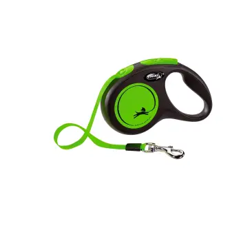Flexi Smycz New Classic S Taśma 5m Do 15kg Green Neon