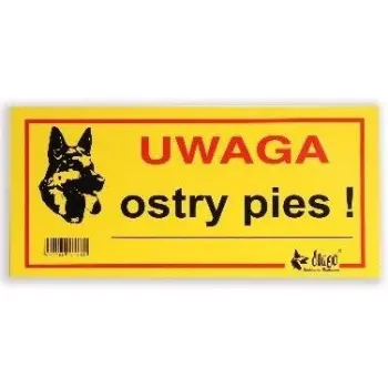 Dingo Metalowa Tabliczka Ostrzegawcza "Uwaga Ostry Pies"
