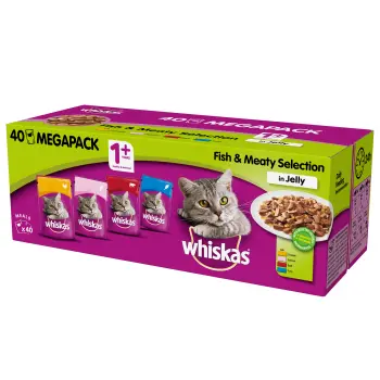 WHISKAS Mokra Karma Dla Kota 1+ Smaki Rybne I Tradycyjne 40x100g