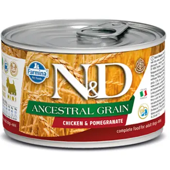 Farmina N&D Ancestral Grain Canine Chicken& Pomegranate Adult Mini 140g