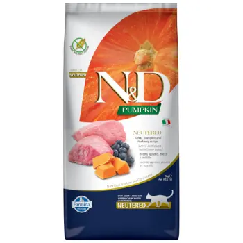 Farmina N&D Pumpkin Feline Lamb & Blueberry Neutered Adult 5kg