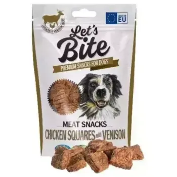 Brit Let's Bite Meat Snacks Chicken Squares Venison 80g