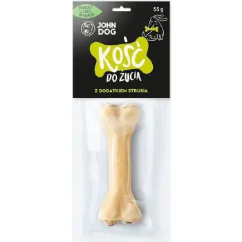 John Dog Kość Do Żucia Z Dodatkiem Strusia 12cm