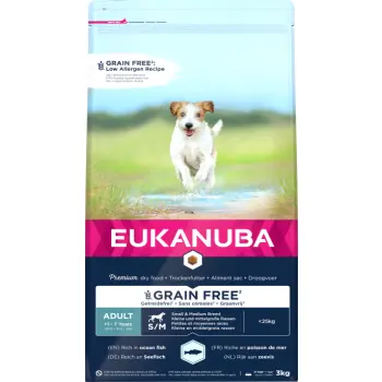 Eukanuba Adult Small&Medium Grain Free Łosoś 3kg