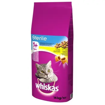 WHISKAS Karma Sucha Dla Kota Po Sterylizacji 1+ Sterile Z Kurczakiem 14kg