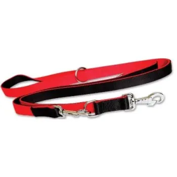 Dingo Extra Smycz Przepinana Z Podwójnej Taśmy Dla Psa Czerwono-Czarna 220cm