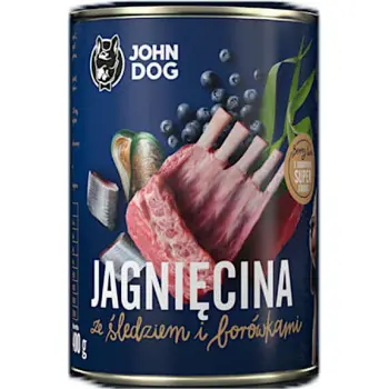 John Dog Berry Junior Jagnięcina Ze Śledziem I Borówkami 400g