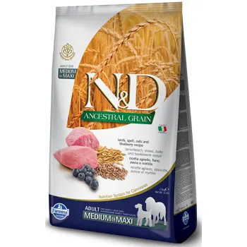 Farmina N&D Ancestral Grain Canine Adult Medium&Maxi Lamb&Blueberry 2,5kg