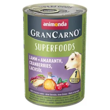 Animonda GranCarno Superfoods Adult Dog Jagnięcina, Amarantus, Żurawina I Olej Z Łososia 400g