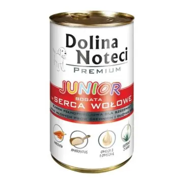 Dolina Noteci Premium Junior Bogata W Serca Wołowe 400g