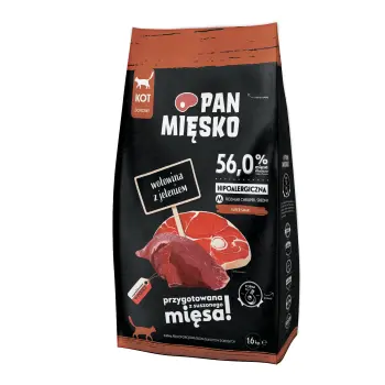 PAN MIĘSKO Wołowina Z Jeleniem M Dla Kota 1,6kg