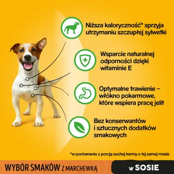 Pedigree Mokra Karma Dla Dorosłych Psów W Sosie (Z Wołowiną I Jagnięciną, Z Indykiem I Marchewką) 4x100g