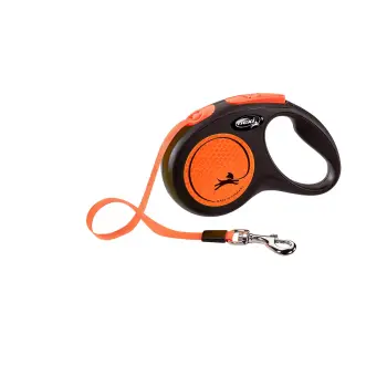 Flexi Smycz Classic Taśma S 5m Do 15kg Orange Neon