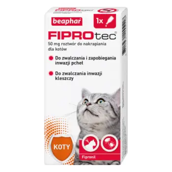 BEAPHAR Fiprotec M 1 Pipeta Kropli Przeciwko Ektopasożytom Dla Kotów 50mg