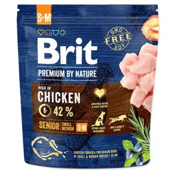 Brit Premium By Nature Senior S+M Z Kurczakiem 1kg