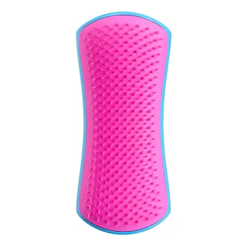 PET TEEZER De-Shedding & Dog Grooming Brush Blue And Pink L