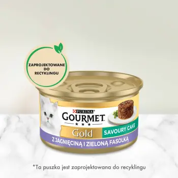 Purina Gourmet Gold Savoury Cake z jagnięciną i zieloną fasolką 85g