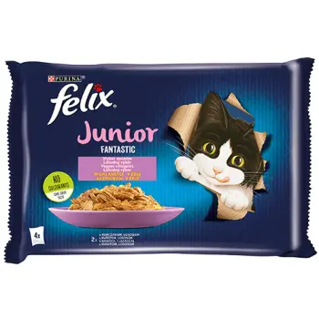 Felix Fantastic Junior W Galaretce Z Kurczakiem I Łososiem 4x85g