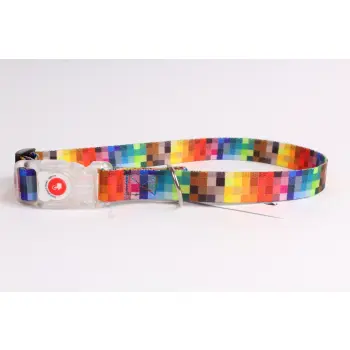 DogStuffs Obroża z klamrą LED 20mm/20-35cm piksele