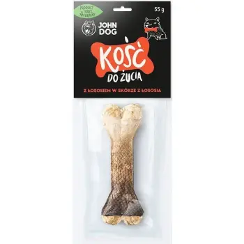 John Dog Kość Do Żucia Z Łososiem W Skórze Łososia 12cm