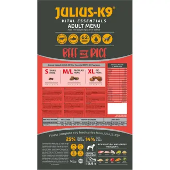 Julius-K9 Vital Essentials Adult Beef & Rice 12kg