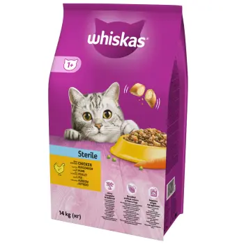 WHISKAS Karma Sucha Dla Kota Po Sterylizacji 1+ Sterile Z Kurczakiem 14kg