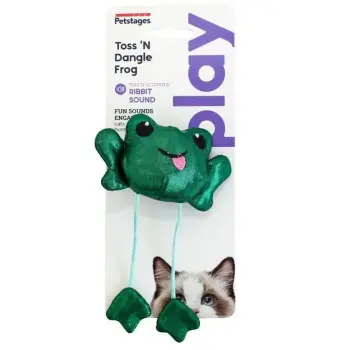 Petstages Toss 'N Dangle Frog Catnip Cat Toy - Dyndająca żaba