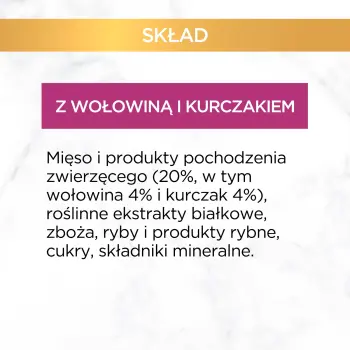 Purina Gourmet Gold z wołowiną i kurczakiem w sosie 85g