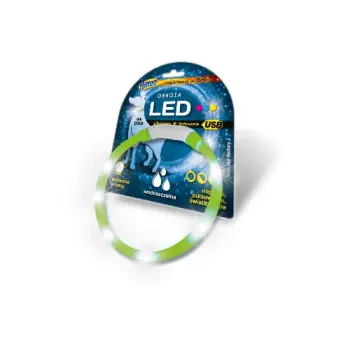 HILTON LED obroża silikonowa 1,4x0,8x55CM z usb dla psa - zielona