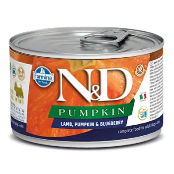 Farmina N&D Pumpkin Grain Free Canine Lamb Pumpkin & Blueberry Adult Mini140g