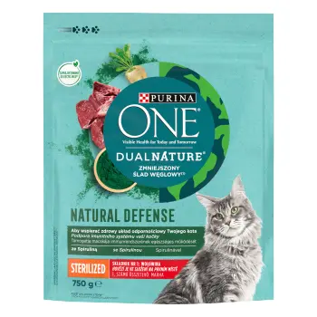 Purina One Dual Nature Spirulina Karma Dla Dorosłych Kotów Wołowina 750g