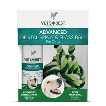 VET'S BEST Advanced Dental Spray 120ml + Sznurkowa Piłka 6cm