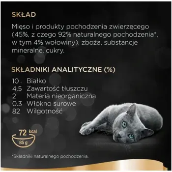 SHEBA® Selection 44x85g z Wołowiną - mokra karma dla kotów w sosie (30+14 Gratis)