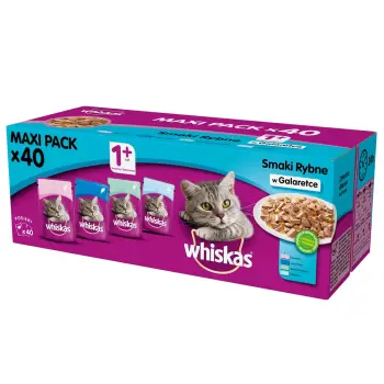 WHISKAS Adult Smaki Rybne W Galaretce Mix Smaków 40x100g