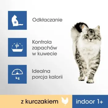 PERFECT FIT (Indoor 1+) Bogaty w kurczaka - sucha karma dla kotów żyjących w domu 750g x 2 (1+1 GRATIS opakowanie promocyjne)