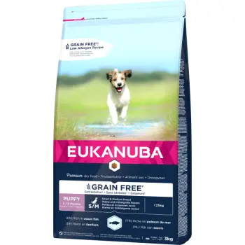 Eukanuba Puppy&Junior Small/Medium Grain Free Łosoś 3kg